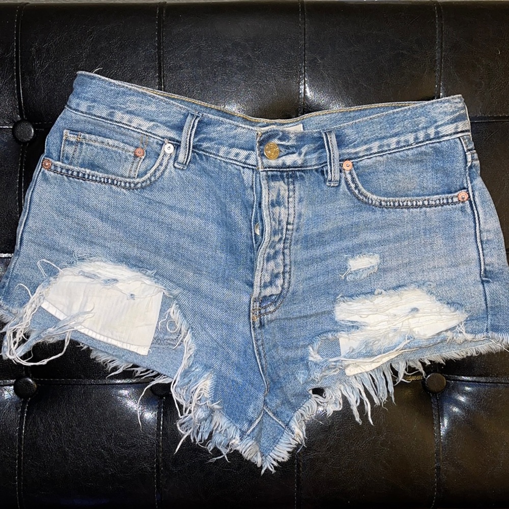 Free People Ripped Jean Shorts